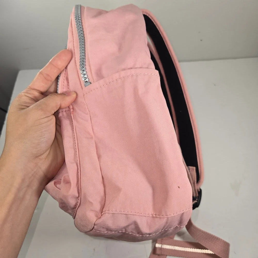 Kipling Pink Nylon Small Backpack Kaylee Embroidery Pom Pom Keychain Bag